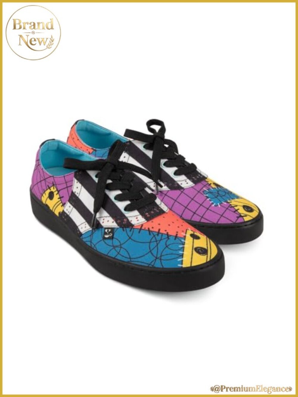 Retro Women's Canvas Sneakers Vegan Patchwork Lace-Up Flat